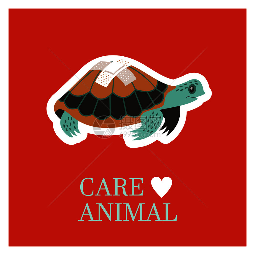 兽医护理照顾动物带绷带的生病的乌龟诊所的章贴纸的矢量插图兽医护理照顾动物诊所的章贴纸的矢量插图图片
