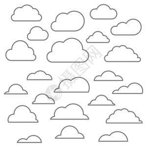 云线图标云的线图标矢量插图图片