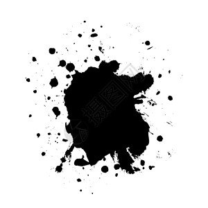 涂抹黑色抽象的黑色斑点矢量插图图片