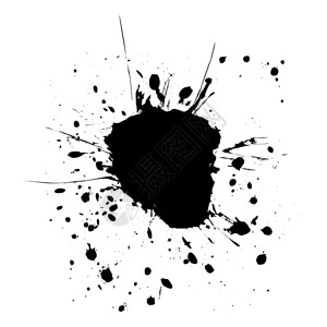 涂抹黑色抽象的黑色斑点矢量插图图片