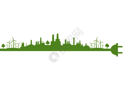 绿色生态城市矢量插图插画