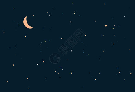 夜空中的月亮矢量插图图片