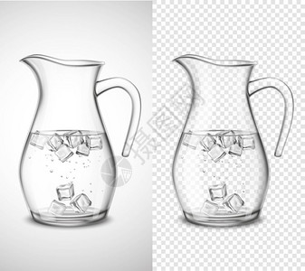 花瓶透明素材装冰水的璃瓶插画