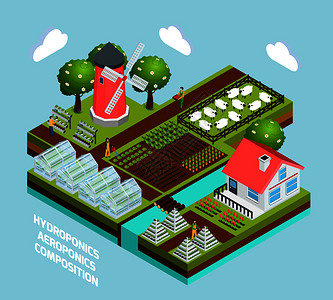 水培气培等距与温室农业符号矢量插图水培等距背景图片