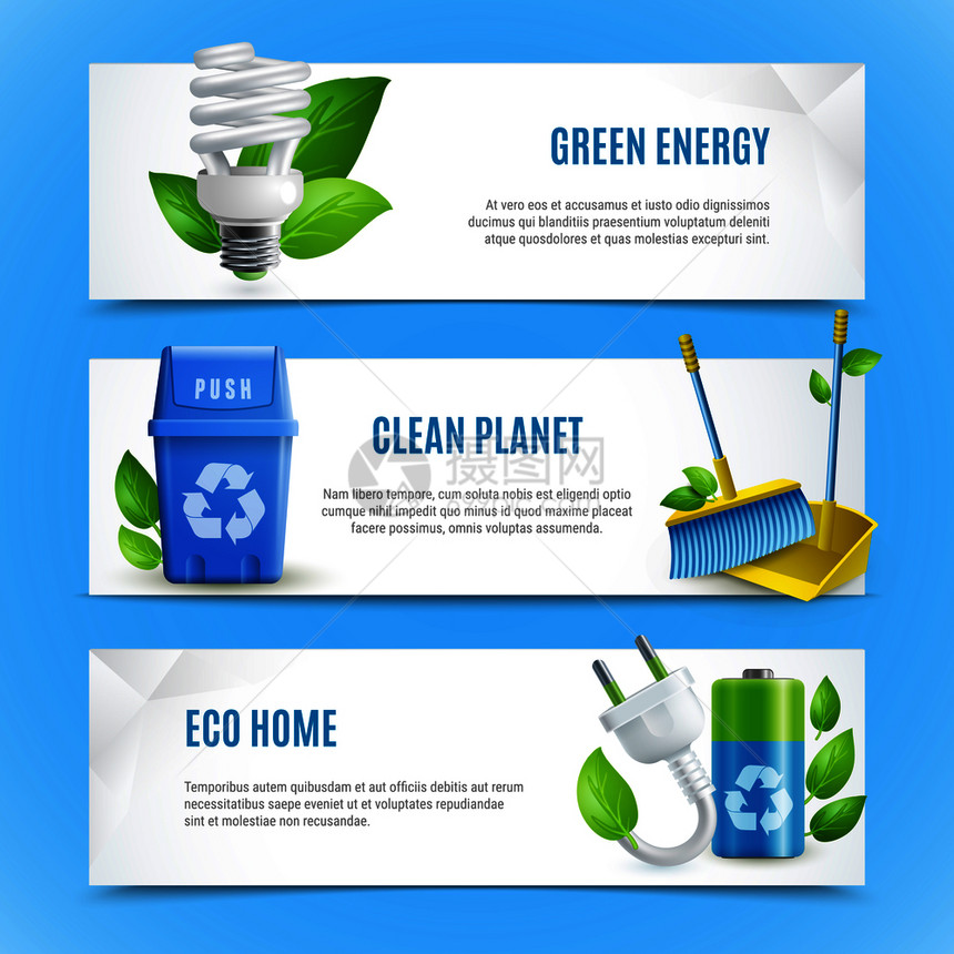 生态现实的纸横幅与文字作文绿色能源清洁星球生态家园矢量插图生态现实的纸横幅图片