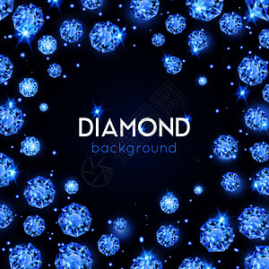浅蓝色宝石钻石背景与钻石砂粒个圆圈矢量插图宝石钻石背景图片