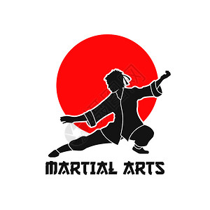 武术标志日本与太阳服平矢量插图武术标志插图图片