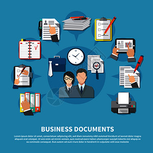 商业项目传单与工作工具的元素位置的文本矢量插图商务项目传单图片