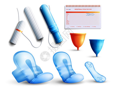 女卫生写实月经符号孤立矢量插图女卫生装置图片