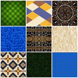 羊毛地毯地毯,浴室垫,地板,覆盖纹理图案,9个插图逼真的地毯地板纹理插画