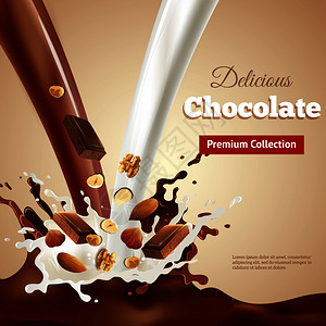 美味的巧克力写实插图背景图片