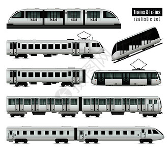 铁路系统电车火车插画