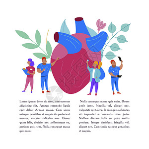 人的心微型医生研究治疗大心脏医学心脏病护理的矢量人体器官微型医生研究治疗人体器官医疗保健的矢量背景图片