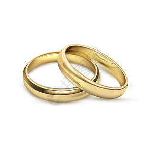 结婚金三件婚礼戒指新娘现实形象两个匹配的新娘婚礼订婚传统金环珠宝广告图标现实矢量插图插画