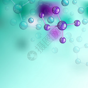 五颜六色的分子成实验室装饰成与颜色分子科学化学符号平矢量插图图片