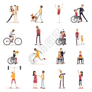 残疾人图标残疾人图标体育休闲符号平孤立矢量插图图片