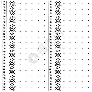 黑白部落民族图案与几何元素,传统非洲泥布,部落,矢量插图背景图片
