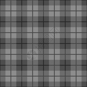 灰色格子黑白颜色的格子无缝矢量图案插画