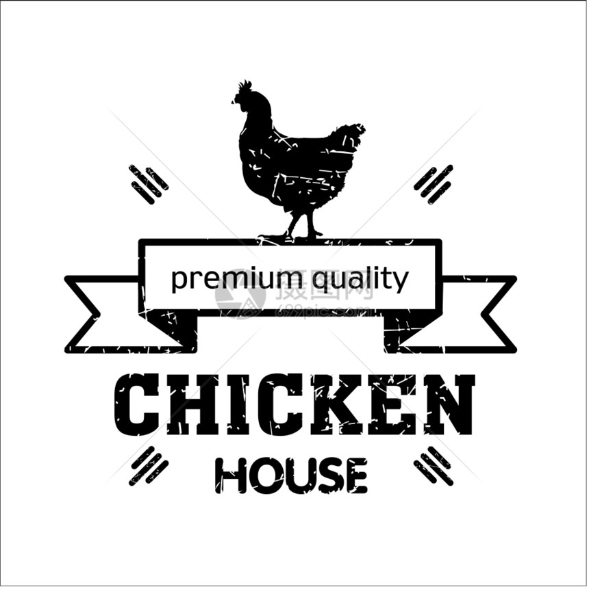烧烤屋老式标志烤鸡最高的质量咖啡厅的标志图片