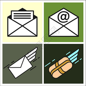 矢量图标电子邮件邮件信,包裹,邮件快速递送信件背景图片