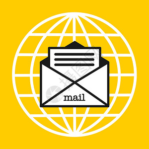 信邮件电子邮件世界各地递送信件背景图片