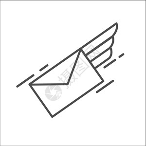邮件信电子邮件航空邮件矢量图标插画