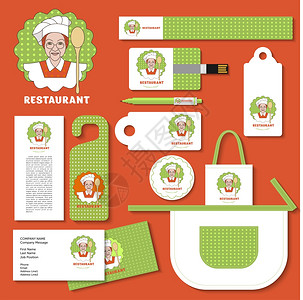 厨师咖啡厅,餐厅的矢量标志模板公司身份元素图片
