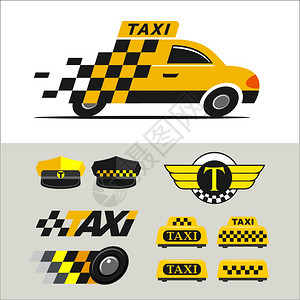 出租车矢量标志图标出租车背景图片