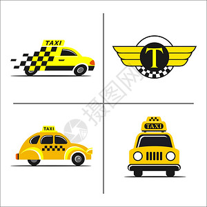 出租车4个矢量标志,商标,标志背景图片