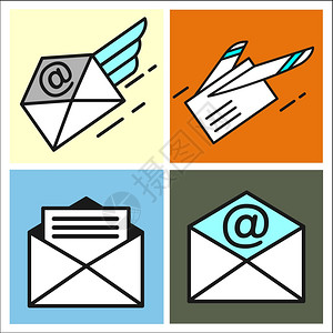 矢量图标快速递送信件电子邮件邮件信,包裹,邮件背景图片