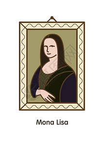 伟大莱昂纳多绘画的矢量插图蒙娜丽莎高清图片