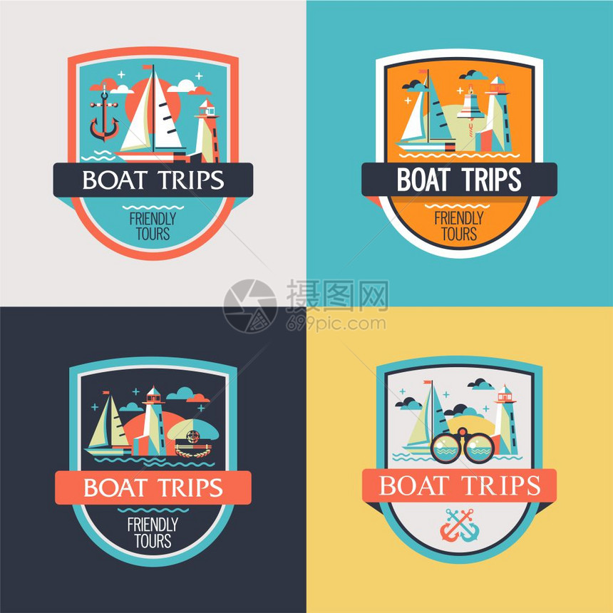 矢量标识标志游艇上海上行走乘船旅行图片