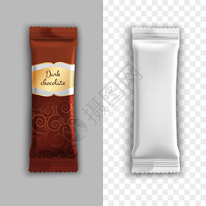 产品包装产品包装现实与黑巧克力,例如矢量插图图片
