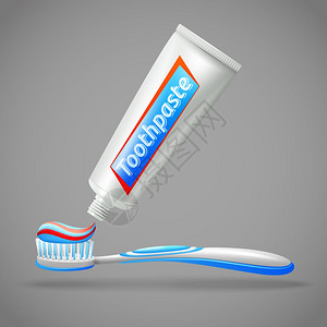 牙刷牙膏图标图标牙膏管牙刷隔离矢量插图图片