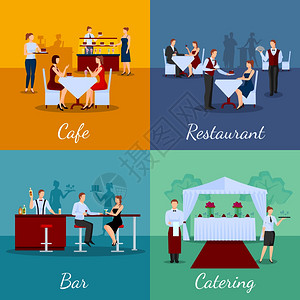 餐饮图标餐饮图标咖啡厅酒吧符号平孤立矢量插图图片