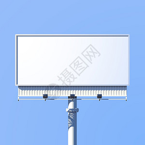 灯柱广告现实的三维户外广告广告牌标志隔离蓝色背景矢量插图插画
