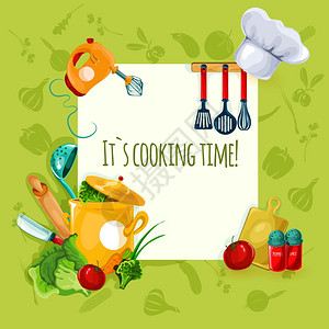 烹饪用具餐厅用具食物背景矢量图炊具背景背景图片