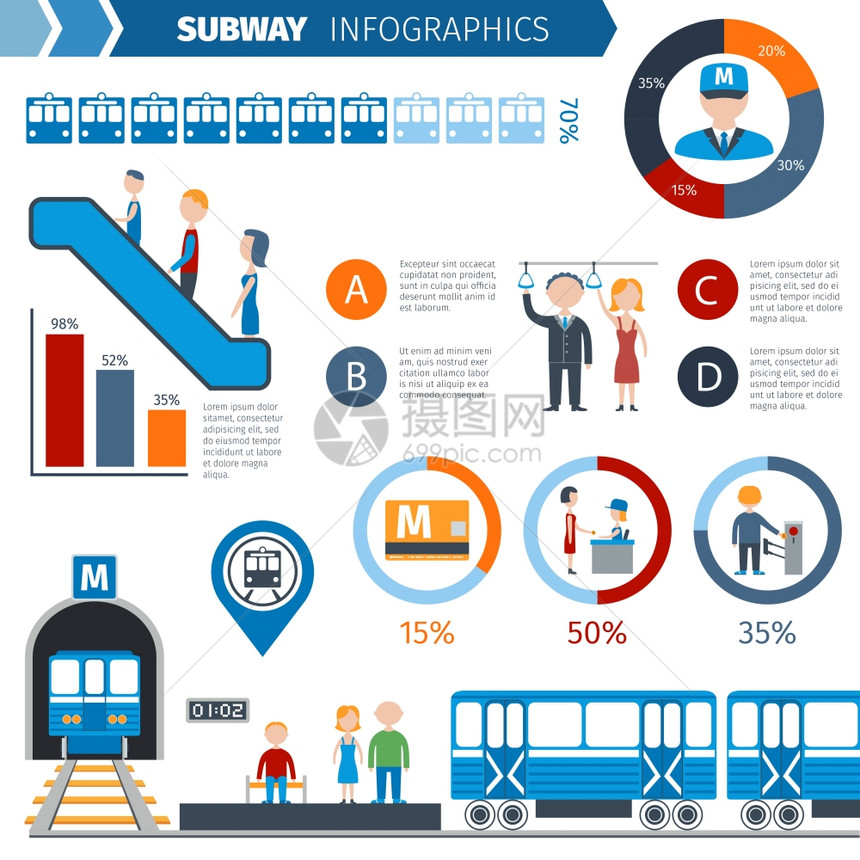 地铁信息地下公共交通符号图表矢量插图地铁信息图集图片