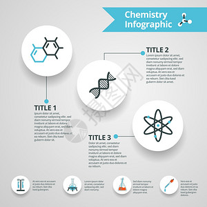 化学信息集与科学研究论文符号矢量插图化学信息图集背景图片