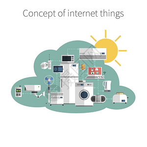 物联网平图标公共数据云保护环境符号海报抽象矢量插图互联网事物海报打印图片