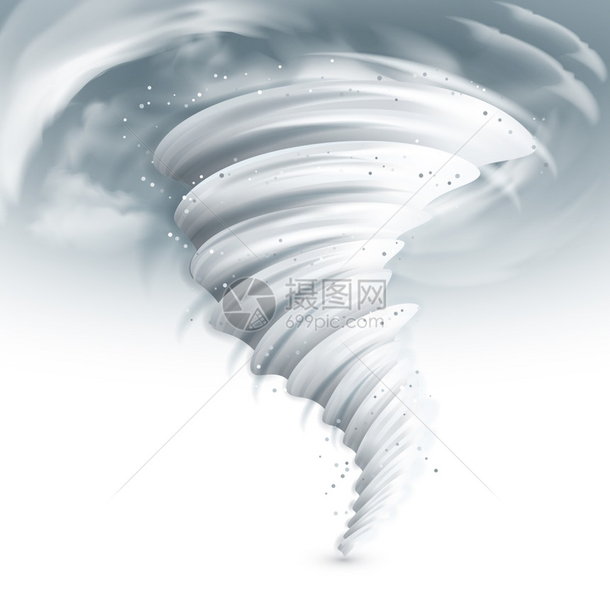现实的龙卷风漩涡与乌云天空矢量插图龙卷风天空插图图片