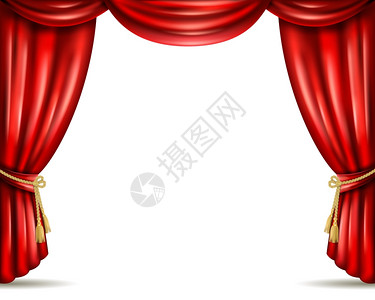 舞台布剧院窗帘打开平横幅插图歌剧院剧院前舞台标志的开放式红色窗帘窗帘窗帘沉重的天鹅绒横幅抽象矢量插图插画