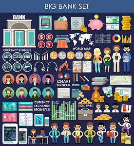 金融银行钱,金融矢量插图图片