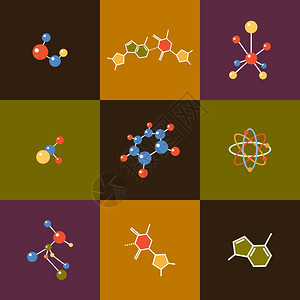 分子矢量插图图片