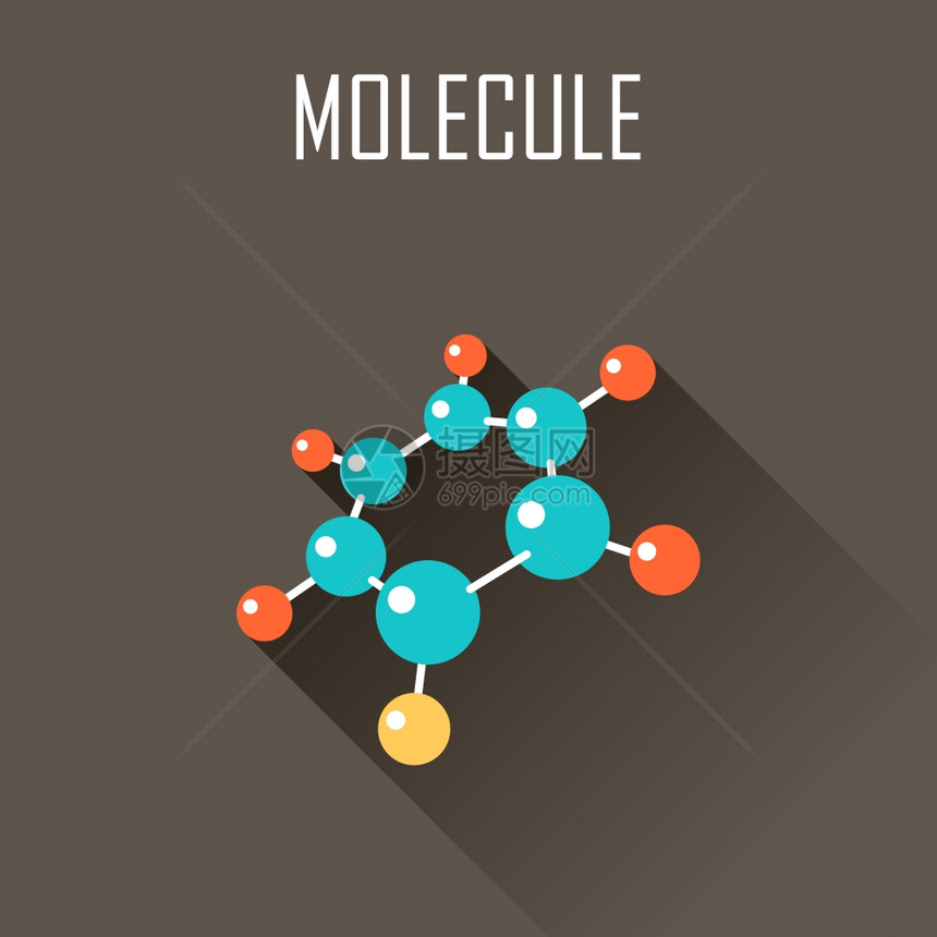 分子平图标矢量插图图片