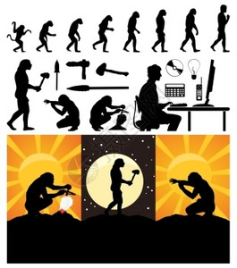 人的进化猴子进化人矢量插图图片