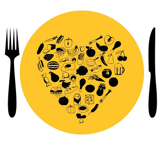 食物食物里的心矢量插图图片
