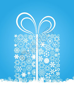 礼物2来自深蓝色背景上雪花的礼物矢量插图图片