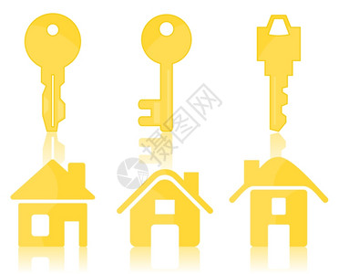 钥匙房子钥匙房子的图标矢量插图图片