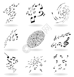 音乐情节音符矢量插图图片